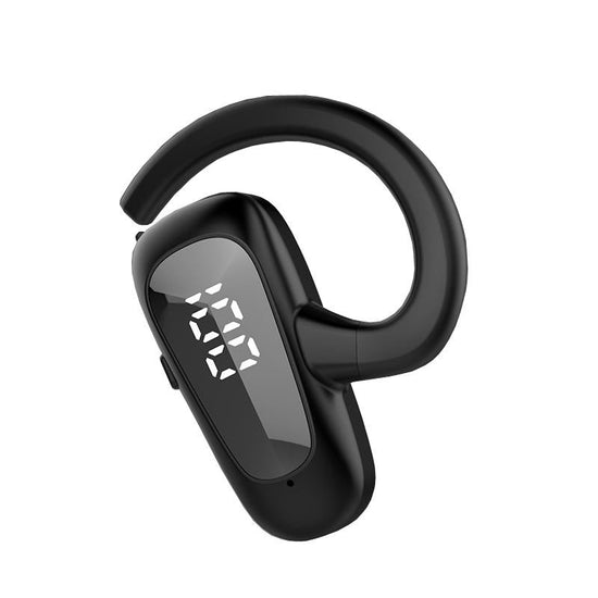 Digital Display Bluetooth Earphones - Bone Conduction Stereo - Blue