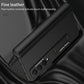 Leather Phone Case with Foldable Hinge and Holder - Carbon Fibre Black