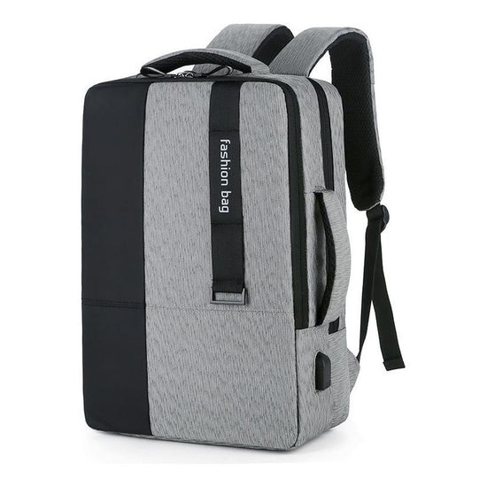 Large-Capacity Laptop Backpack With Usb Charging - Ideal For Business Commuters - Grey