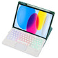 360 Rotation Bluetooth Keyboard Leather Case For Ipad 10.9 2022 With Touch Control And Backlight - Green