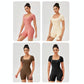 Quick Drying Women Square Neck Yoga Jumpsuit Size L - White Apricot - S