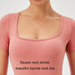 Quick Drying Women Square Neck Yoga Jumpsuit Size L - White Apricot - S