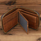 Leather Rfid Zip Wallet - Blocking Compact - Horizontal 4