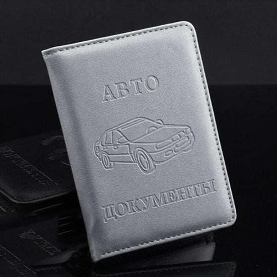 Stylish Pu Leather Driving License Holder Wallet - Grey