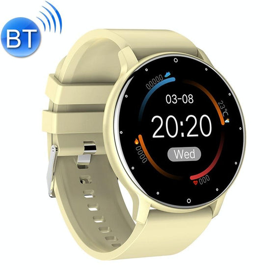 Smart Heart Rate Blood Pressure Oxygen Monitoring Sports Pedometer Wireless Bluetooth Watch - Gold