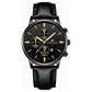 Men Three-Eye Luminous Quartz Watch - Black / Gold