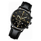 Men Three-Eye Luminous Quartz Watch - Black / Gold