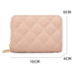 Double Layer Zipper Wallet Multi Card Slot Large Capacity Rhombus Design - Coffee