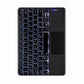 Bluetooth Keyboard Leather Case For Ipad 10.2 / Pro 10.5 - Touch Backlight Three-Fold Holder - Black