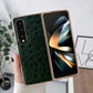 For Samsung Galaxy Z Fold4 5G Ostrich Leather Phone Case - Green