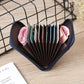Woven Mini Coin Purse For Ladies Student Id & Card Holder - Rose Red