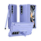 For Samsung Galaxy Z Fold4 5G Shockproof Diamond Case With Hinge And Pen - Blue