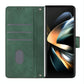 For Samsung Galaxy z Fold4 5G Embossed Leather Flip Crossbody Phone Case - 3d Design - Black