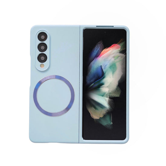 For Samsung Galaxy Z Fold4 5G Magnetic Skin Case - Magsafe - Blue