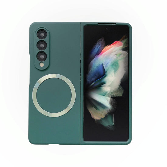 For Samsung Galaxy Z Fold4 5G Magnetic Skin Case - Magsafe - Blue