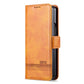 For Samsung Galaxy Z Fold4 5G Leather Magnetic Phone Case - Calf Texture - Light Brown