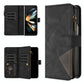 For Samsung Galaxy Z Fold4 5G Leather Zip Wallet With Rhombus Texture - Green