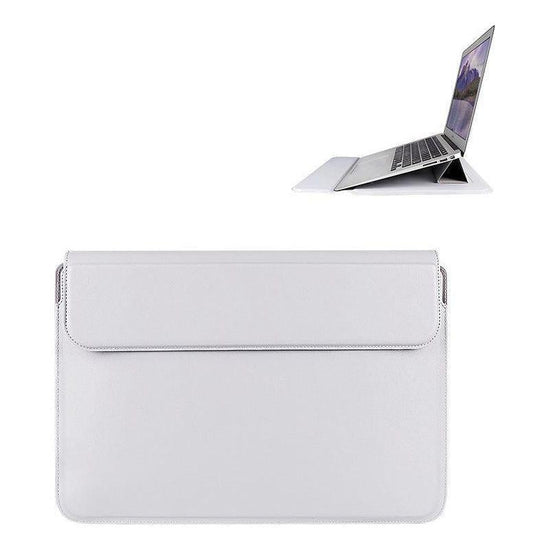 Leather Laptop Liner Bag - 14.1-15.4 Inches With Stand Function - Sapphire Blue With Bag
