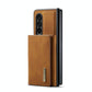For Samsung Galaxy Z Fold4 5G Wallet Case - 3 Fold Multi Card Holder - Brown