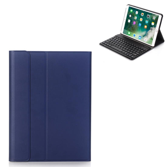 Ultra-Thin Bluetooth Keyboard Leather Case For Ipad Air / Pro 10.5 With Holder - Dark Blue