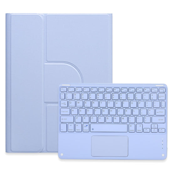 360 Degree Rotatable Bluetooth Keyboard Leather Case With Touchpad - Square Button - Dark Green - For Ipad Air 2022 / Ipad Pro 11 2021