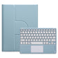 360 Degree Rotatable Bluetooth Keyboard Leather Case With Touchpad - Square Button - Dark Green - For Ipad Air 2022 / Ipad Pro 11 2021