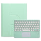 360 Degree Rotatable Bluetooth Keyboard Leather Case With Touchpad - Square Button - Dark Green - For Ipad Air 2022 / Ipad Pro 11 2021