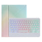 Bluetooth Keyboard Leather Case For Ipad Pro 11 With Holder & Pen Slot - Gradient Purple