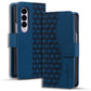 For Samsung Galaxy Z Fold4 5G Leather Phone Case With Diamond Buckle And Lanyard - Royal Blue