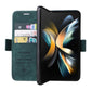 For Samsung Galaxy Z Fold4 5G Leather Dual Buckle Phone Case - Green