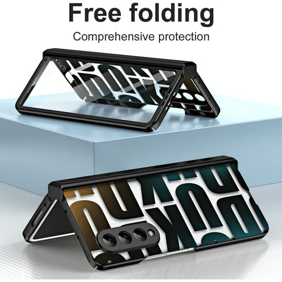 Foldable Electroplated Phone Case For Samsung Galaxy Z Fold 4 5G With Hinge