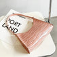 Small Square Stone Pattern Shoulder Bag For Women - Pink