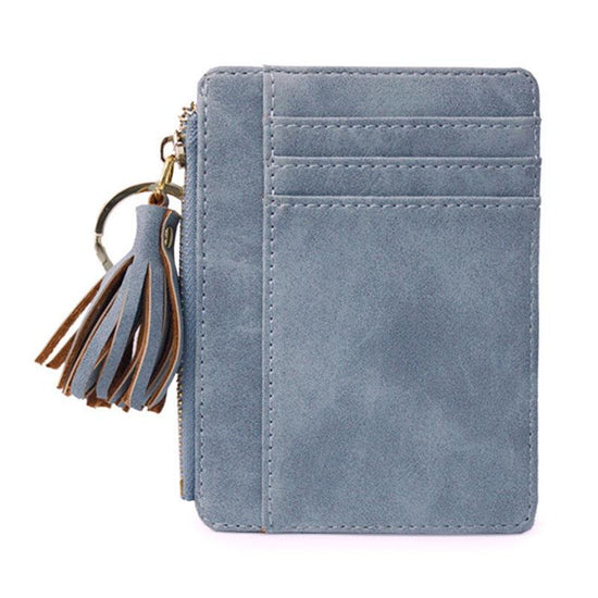 Compact Card Holder With Large Capacity Cute Mini Coin Purse - Blue