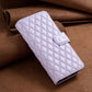 For Samsung Galaxy Z Fold4 5G Samsung Fold 4 Diamond Lattice Wallet Case - Sleek And Stylish - White