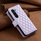 For Samsung Galaxy Z Fold4 5G Samsung Fold 4 Diamond Lattice Wallet Case - Sleek And Stylish - White