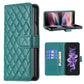 For Samsung Galaxy Z Fold4 5G Samsung Fold 4 Diamond Lattice Wallet Case - Sleek And Stylish - White