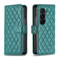 For Samsung Galaxy Z Fold4 5G Samsung Fold 4 Diamond Lattice Wallet Case - Sleek And Stylish - White