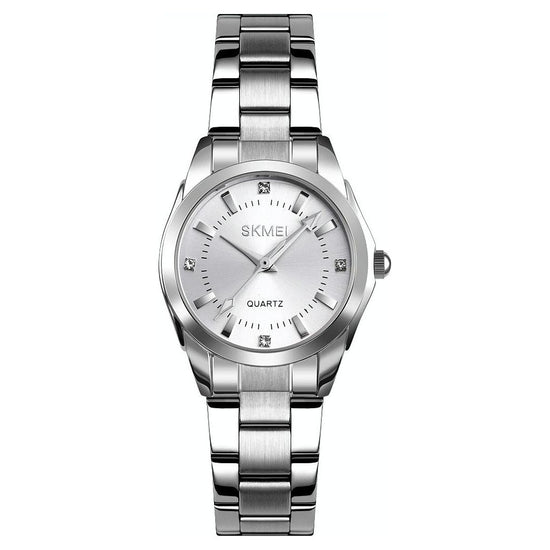 Waterproof Quartz Women Watch With Rhinestone Steel Strap - Delicate And Creative