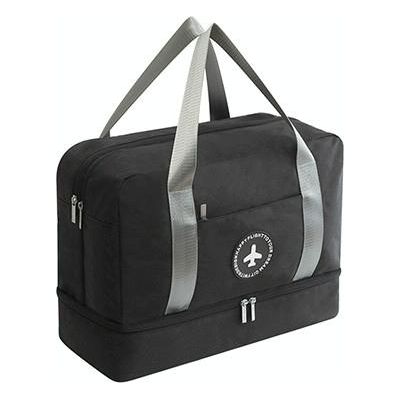 Travel-Ready Waterproof Beach Bag With Double Layer Design - Black