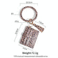 Pu Leather Wrist Ring Key Chain Coin Purse Black - Black Snake