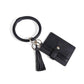 Pu Leather Wrist Ring Key Chain Coin Purse Black - Black Snake