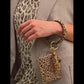 Pu Leather Wrist Ring Key Chain Coin Purse Black - Black Snake