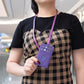 Vertical Id Card Bag & Lanyard - Purple