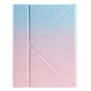Bluetooth Keyboard Leather Case For Ipad 9.7 With Triangle Holder & Pen Slot - Gradient Blue Pink