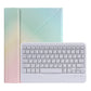 Bluetooth Keyboard Leather Case For Ipad 9.7 With Triangle Holder & Pen Slot - Gradient Blue Pink
