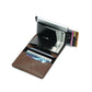 Anti Magnetic Rfid Leather Metal Wallet Universal Fit Black - Red