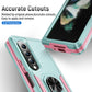 For Samsung Galaxy Z Fold4 5G Shockproof Case With Holder - Pc Tpu - Red + Rose Red