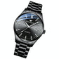 Simple Luminous Quartz Watch for Men with Calendar - Black Steel Black Surface