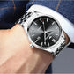 Simple Luminous Quartz Watch for Men with Calendar - Black Steel Black Surface
