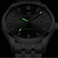 Simple Luminous Quartz Watch for Men with Calendar - Black Steel Black Surface